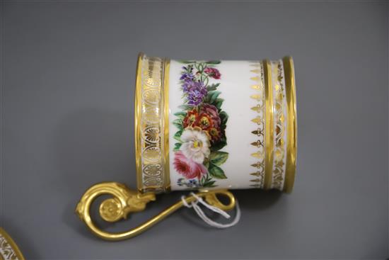 A Sevres cabinet cup and saucer, c.1822,